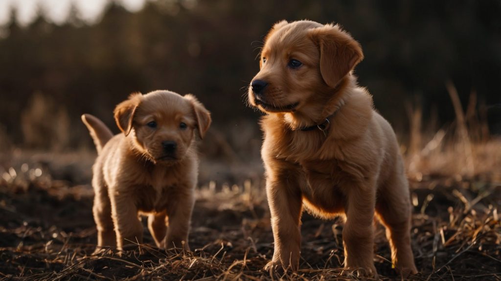 red golden puppies