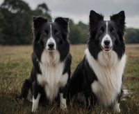 black and white collies