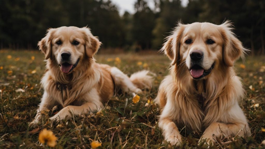 blond golden retrievers